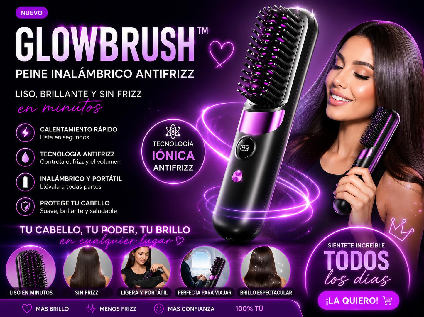GLOWBRUSH™ Alisador portátil