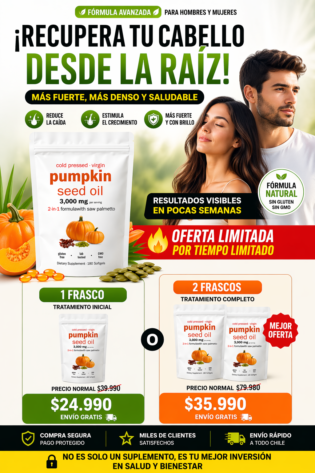 MicroIngredients® CÁPSULA ACEITE DE SEMILLA DE CALABAZA 60 cáp.