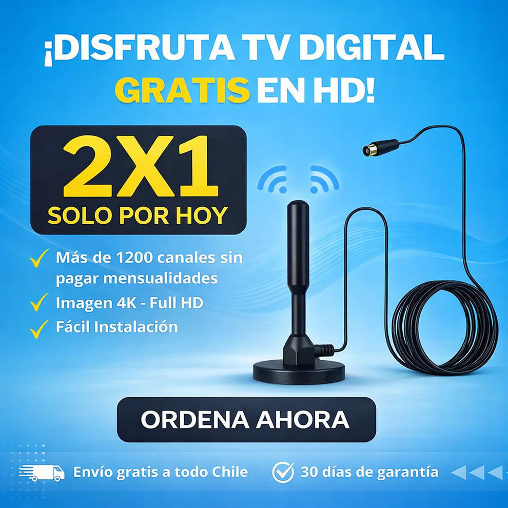 2x1 Antena HD + Regalo - Disfruta de canales HD sin pagar mensualidades