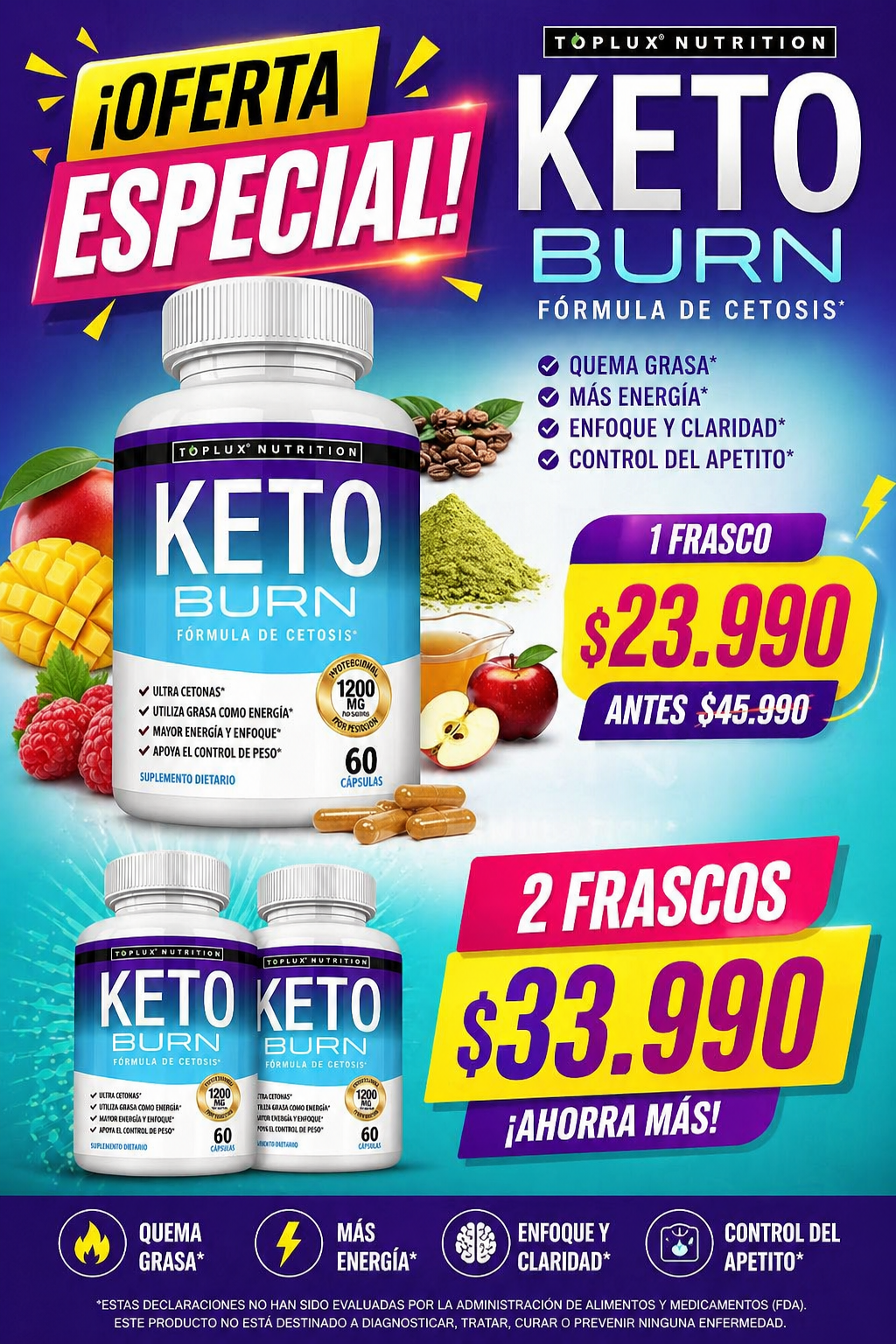 TOPLUX® NUTRITION Keto Burn 60 cápsulas